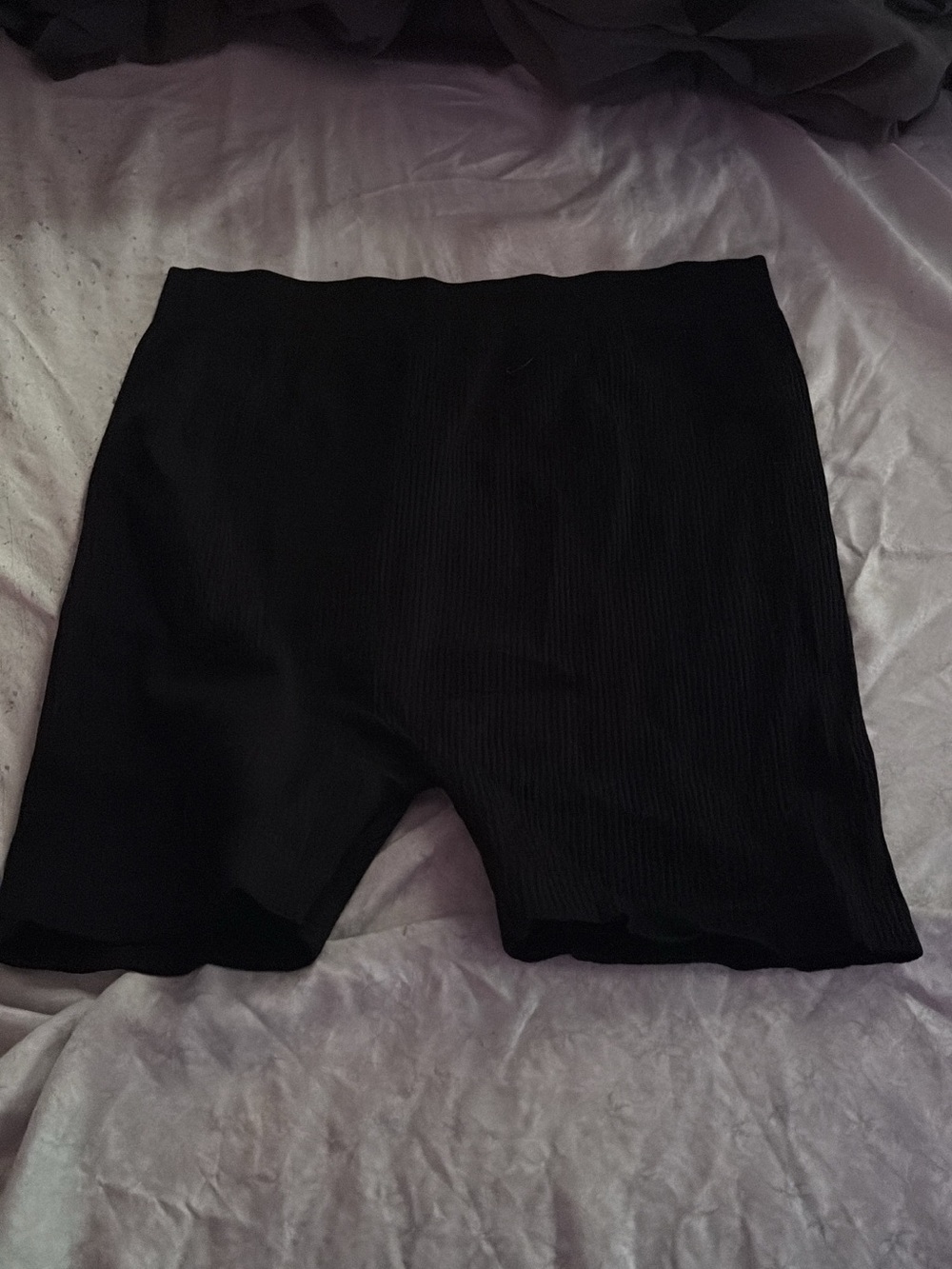 Black Ribbed Bike Shorts